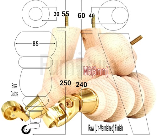 Gambe ruota per mobili e - a,