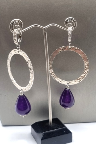 Argento ametista orecchini - argento,