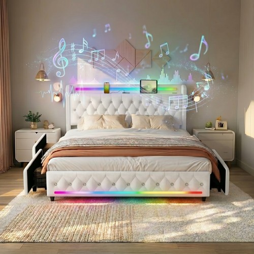 Letto velluto cassetti - velluto,