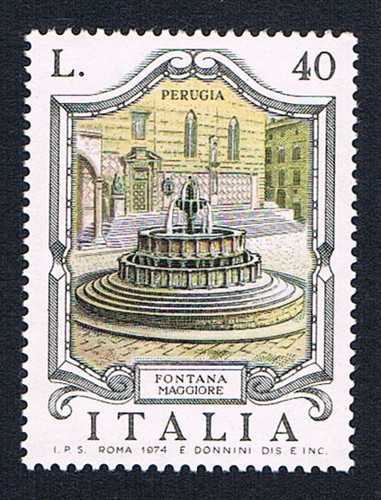 Italia francobollo fontana - 1,