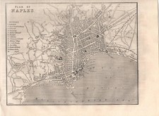 Stampa antica NAPOLI Pianta