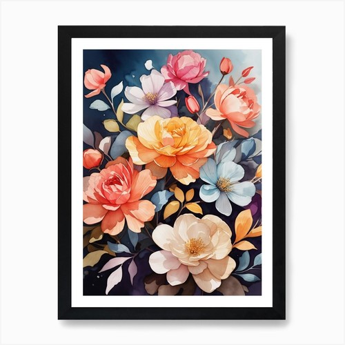 Quadro fiori dipinto stampa