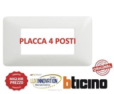 BTICINO AM4804BBN MATIX PLACCA 4 posti BIANCA Matix bianca ORIGINALE BTICINO