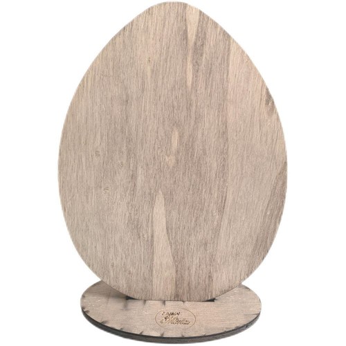 Uovo legno con base - in,