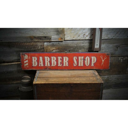 Insegna legno barbiere - in, da