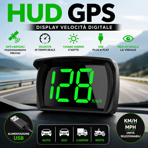 Tachimetro gps hud auto - gps,