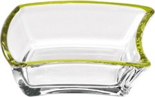 leonardo twisty bowl green ciotola  vetro con bordura verde cm 13
