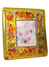 Portafoto Vetro Fuso Artigianale Multicolore Originale Lavorazione artigianale