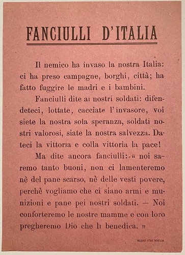 Fanciulli italia nemico - d’italia, il