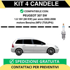 KIT 4 CANDELE per PEUGEOT 307