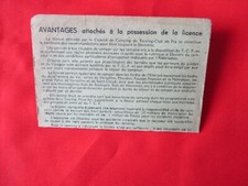 ANCIENNE CARTE DE MEMBRE