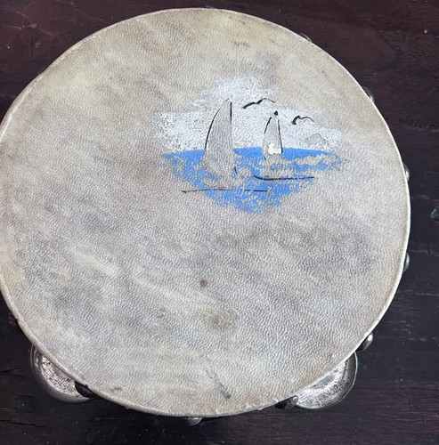Tamburello vintage dipinto - tamburello,