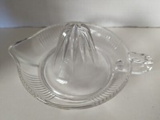 Vintage Glass Citrus Juicer Reamer for Oranges And Lemons w Handle & Pour Spout
