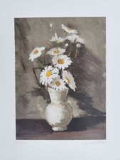 Colantuoni Luigi Serigrafia arte figurativa Fiori Vaso Margherite Vacanza