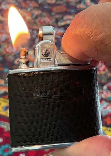 Vintage ronson leather wrapped - ronson,