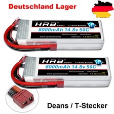 2x HRB 14,8V 4S 6000mAh Deans T batteria LiPo per RC aereo drone auto batteria