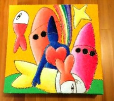 GIANCARLO MONTUSCHI "Senza Titolo" Olio su Tela 2012 cm. 20x20 Con Autentica  