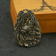 Solid brass dragon - solid, pendant
