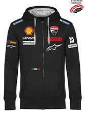 Felpa ZIP Cappuccio DUCATI CORSE Team replica corse GP+ stickers 