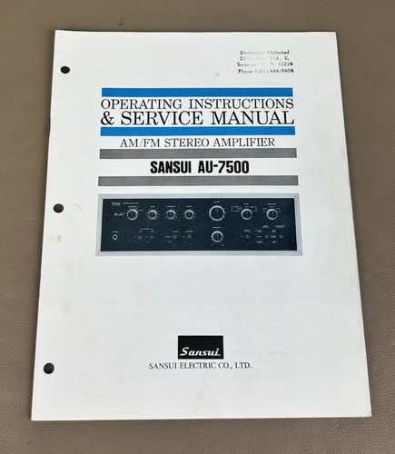 Sansui 7500 manuale di - sansui,