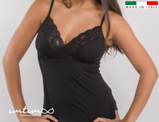 Canotta DONNA TOP spalla stretta incrocio seno SOTTOGIACCA Pizzo Modal art. 4173