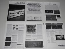 Kenwood KA-7100 Amplificatore Audiophile DC Brochure 6 pg, specifiche, articoli, info