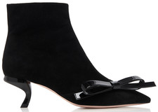 Stivaletti nuovi con scatola Roger Vivier Virgule fiocco nero scamosciato zip punta 38 8 $1645