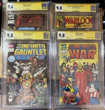 Lotto CGC SS: Guanto dell'Infinito #1 9.8 + Guerra/Crociata/Warlock Starlin Firmato