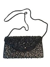 COLETTE Borsa borsetta tracolla paillett perline grigia cerimonia elegante 22x11