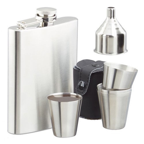 Set fiaschetta con bicchieri