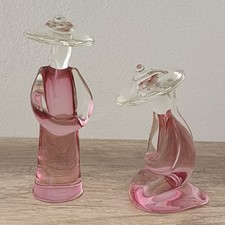 COPPIA SCULTURE RAFFIGURANTI FIGURE CINESI VETRO MURANO