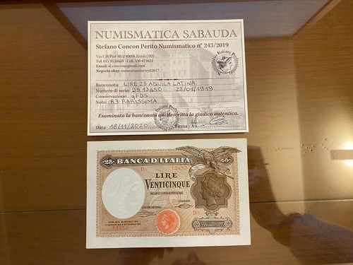 Biglietto banca lire - 25,