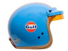 Casco Jet Gulf STEEVE MCQUEEN AZZURRO Vintage TG. M   58