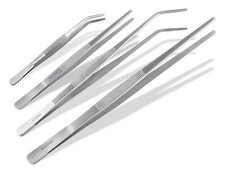 Pinzette da cucina, pinzette per barbecue, pinzette da cucina, pinzette in acciaio inox curve dritte