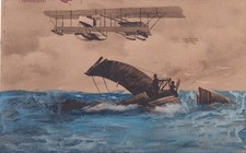 CARTOLINA MILITARE ,IDROVOLANTI IN COMBATTIMENTO - WW1