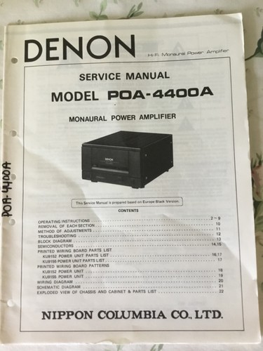 Denon poa 4400a manuale - denon,