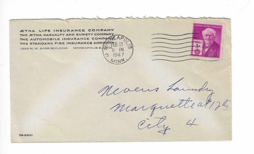 1947 corner card aetna - u.s.,