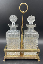 Set bottiglie bottiglia whisky cognac brandy liquori cristallo molato vintage