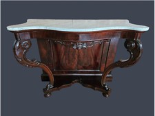 CONSOLE IN MOGANO LUIGI FILIPPO DI EPOCA XIX SECOLO PIANO MARMO RESTAURATA