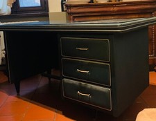 scrivania verde in similpelle