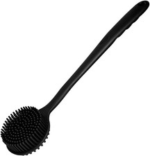 Scrubber Schiena Silicone Manico Lungo, Spazzola Corpo Bagno Doppio Lato per Doccia Uomo
