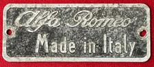 "Made in Italy"  metal plate