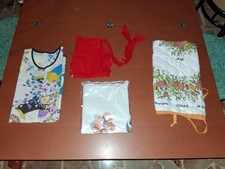 Lotto 3 Grembiuli + Camice da Cucina puro Cotone Natalizio San Carlo Trapuntato