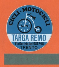 Adesivo Sticker Vintage Autocollant Aufkleber Moto Tuning TARGA REMO Trento