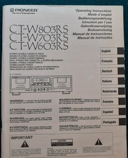 Pioneer CT-W803RS/703/603 Manuale Istruzioni,  Italiano. 