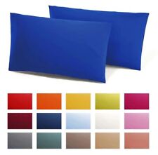 Coppia di federe cuscini letto 100 COTONE 50X80 cm tinta unita guanciale.