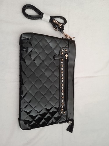 Pochette nera trapuntata - , con