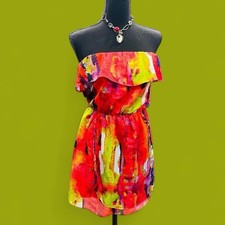 Mini abito rosso astratto