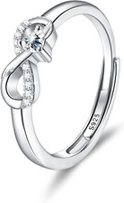 Anelli in Argento Sterling per Le Donne Simbolo Infinito Regolabile Anelli Apert