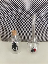 SET  2 mini bottigliette vetro